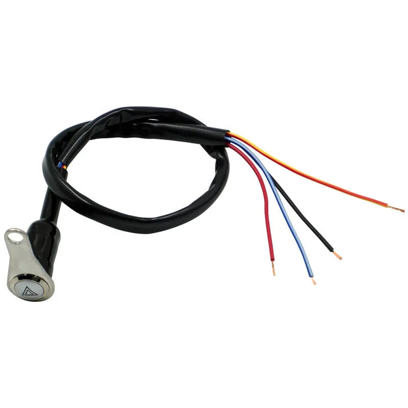 Black stainless steel motorcycle double flash switch with illuminated ring and metal button
