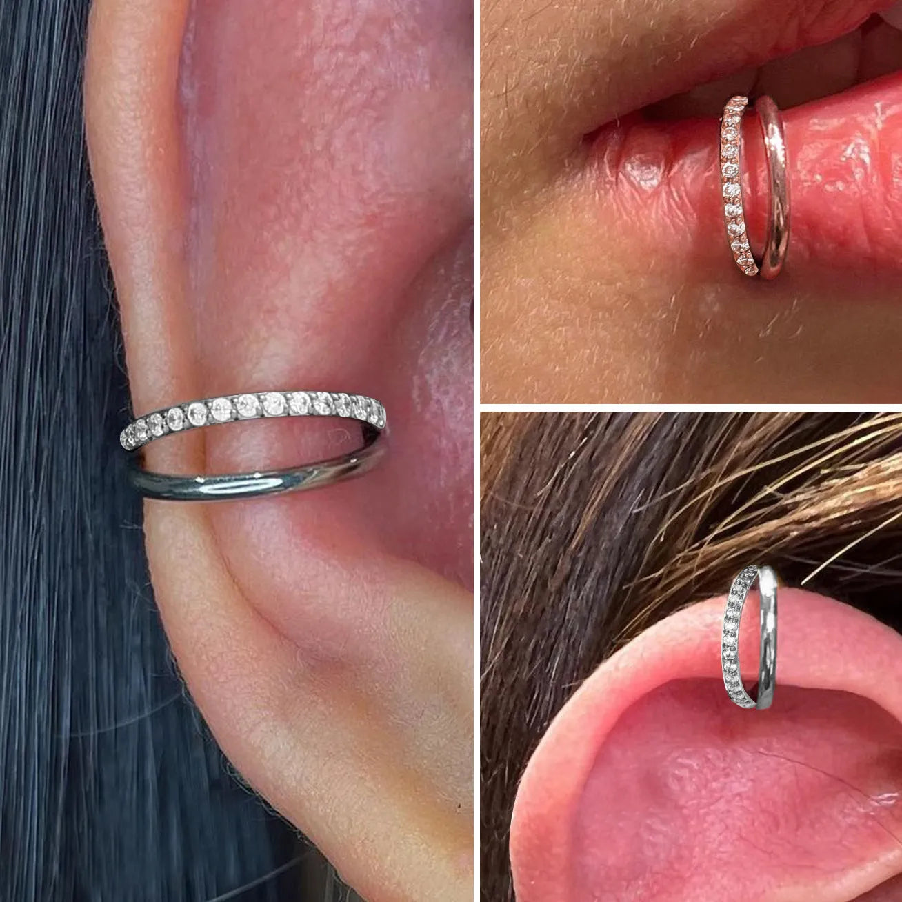 Titanium alloy fork nose ring in multiple colours and sizes for body piercing