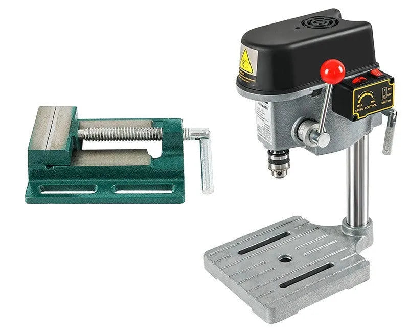 1050W mini bench drill milling machine with cross bench pliers on a workbench