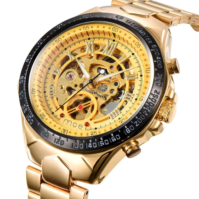 MCE men's explosion proof mechanical watch with stainless steel case and sapphire crystal dial