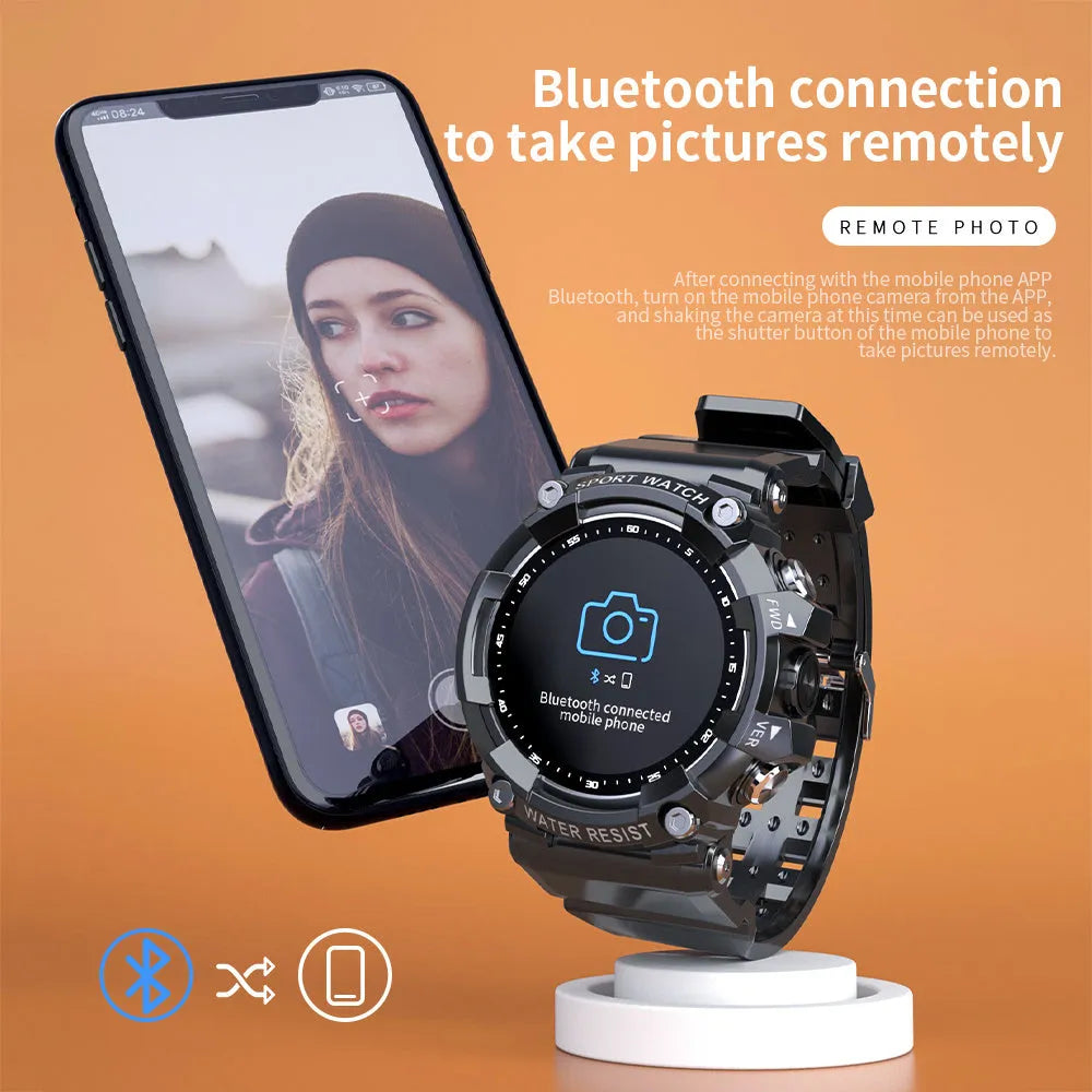 ATTACK 3 IP67 waterproof smart sports watch in black, white, or pink with round 1.28-inch screen and TPU strap.