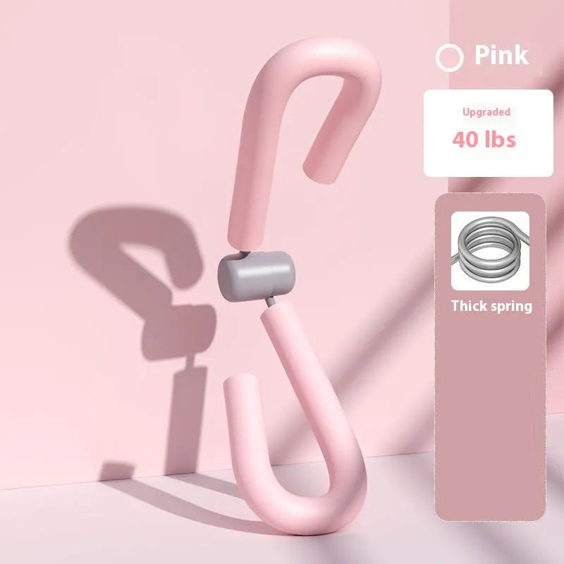 Yoga four-piece fitness set showing a leg stretching device, yoga ring, pedal expander, and figure-eight tension rope.