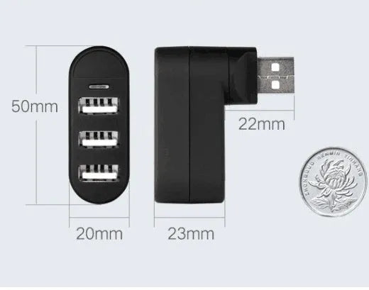 USB 2.0 multi-port hub expansion splitter in black or white colour for computer connectivity