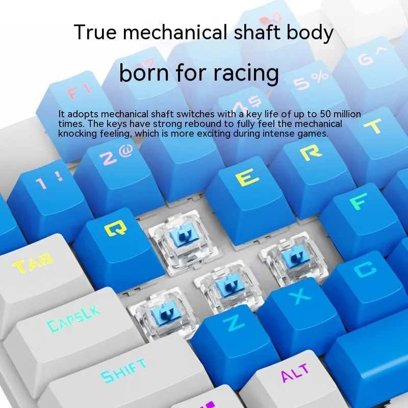 K87 mechanical gaming keyboard with green or red switches in multiple colour options
