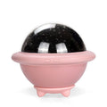 UFO-shaped LED projection night light in green, pink or white colours projecting starry sky patterns