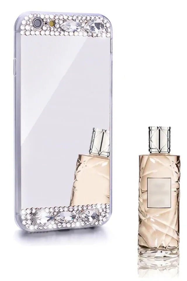 Gold rhinestone silicone back cover case for Huawei and Honor mobile phones