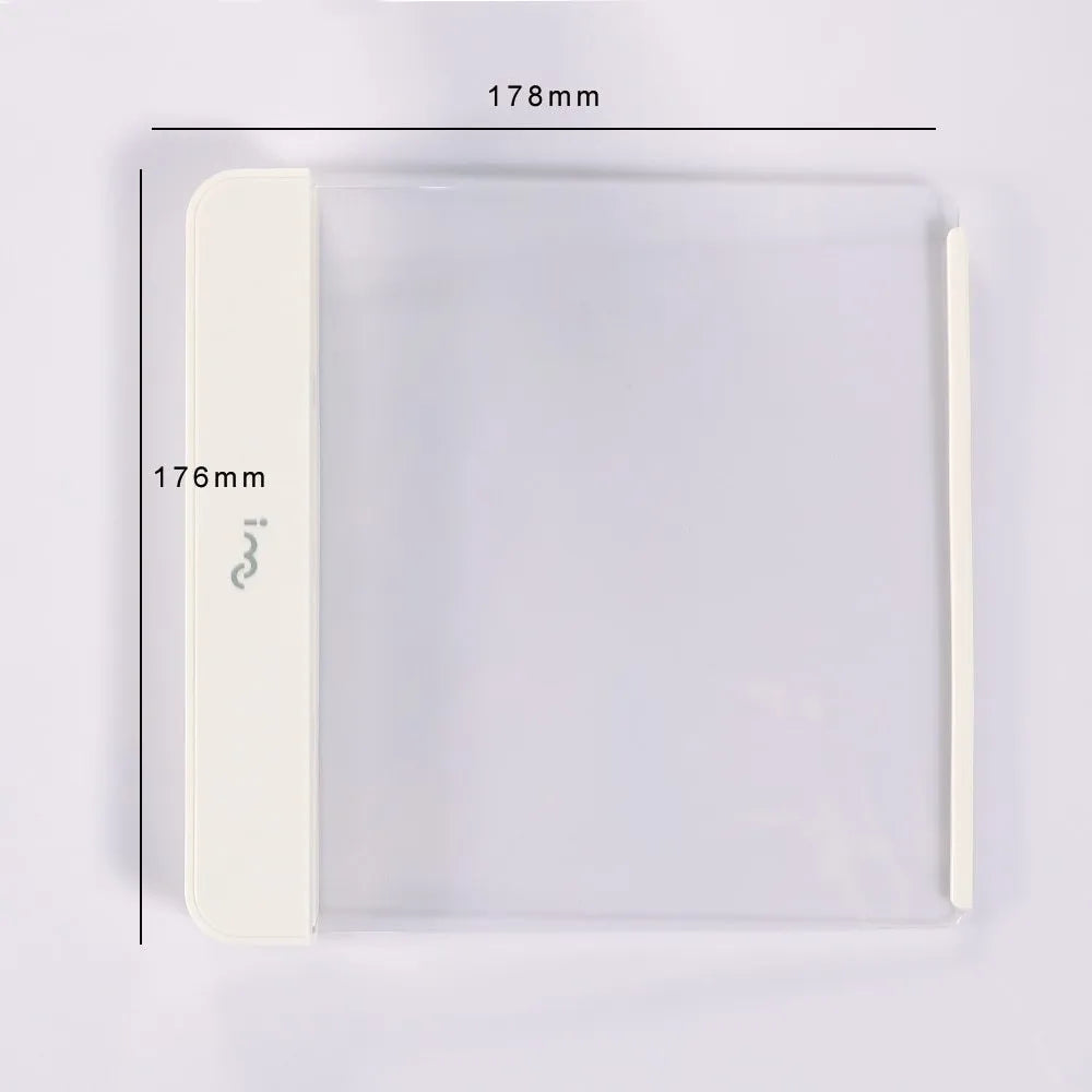 Dimmable LED panel book reading lamp with PMMA acrylic panel, 17.6 x 17.8 cm, black or white, for night reading