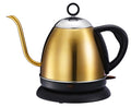 Stainless steel electric kettle in gold colour with touch controls and 1 litre capacity