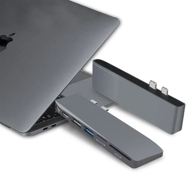 MacBook Pro card reader hub with eight interfaces including USB ports and memory card slots