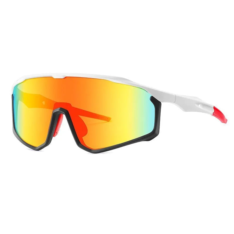 Colourful mountaineering goggles with full-frame construction and UV protection lenses for climbing and hiking