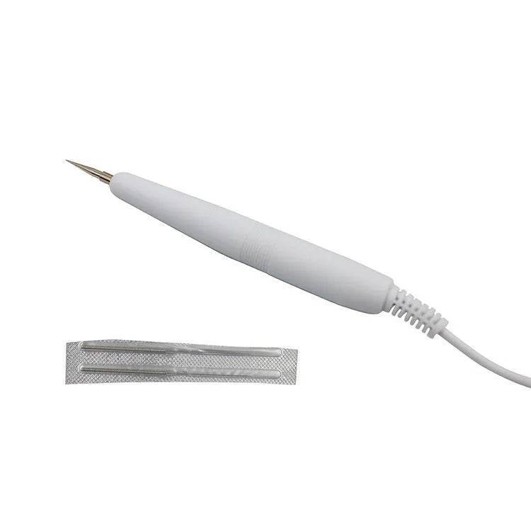White professional electronic mole removal pen for beauty salons with power adapters