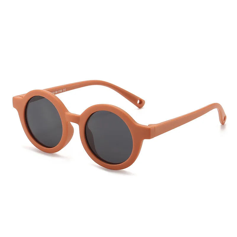 Children's silicone sunglasses for 0-3 years with round frames in multiple colours