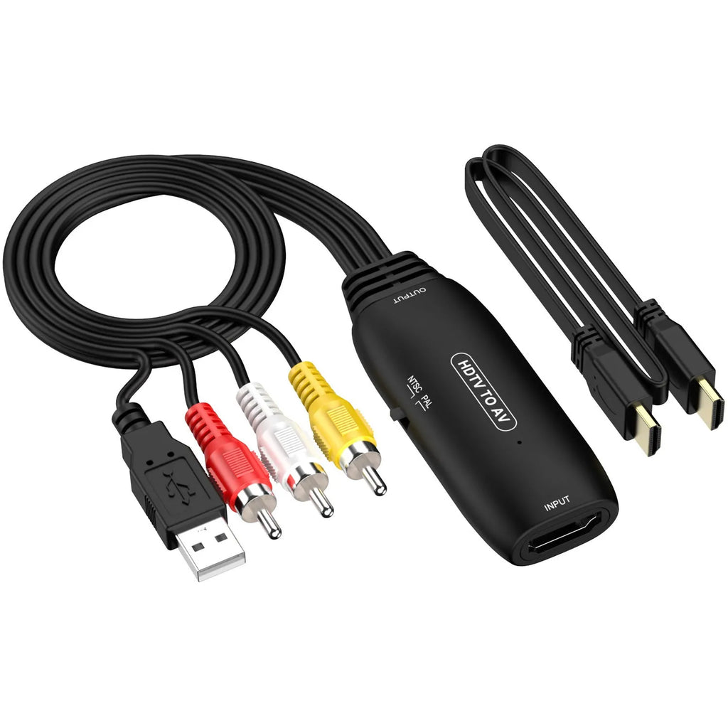 HDMI to AV converter adapter cable with 110cm length and 1080p resolution support