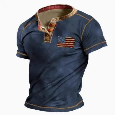 Men's short sleeve polyester sports shirt with lapel buttons in a solid colour