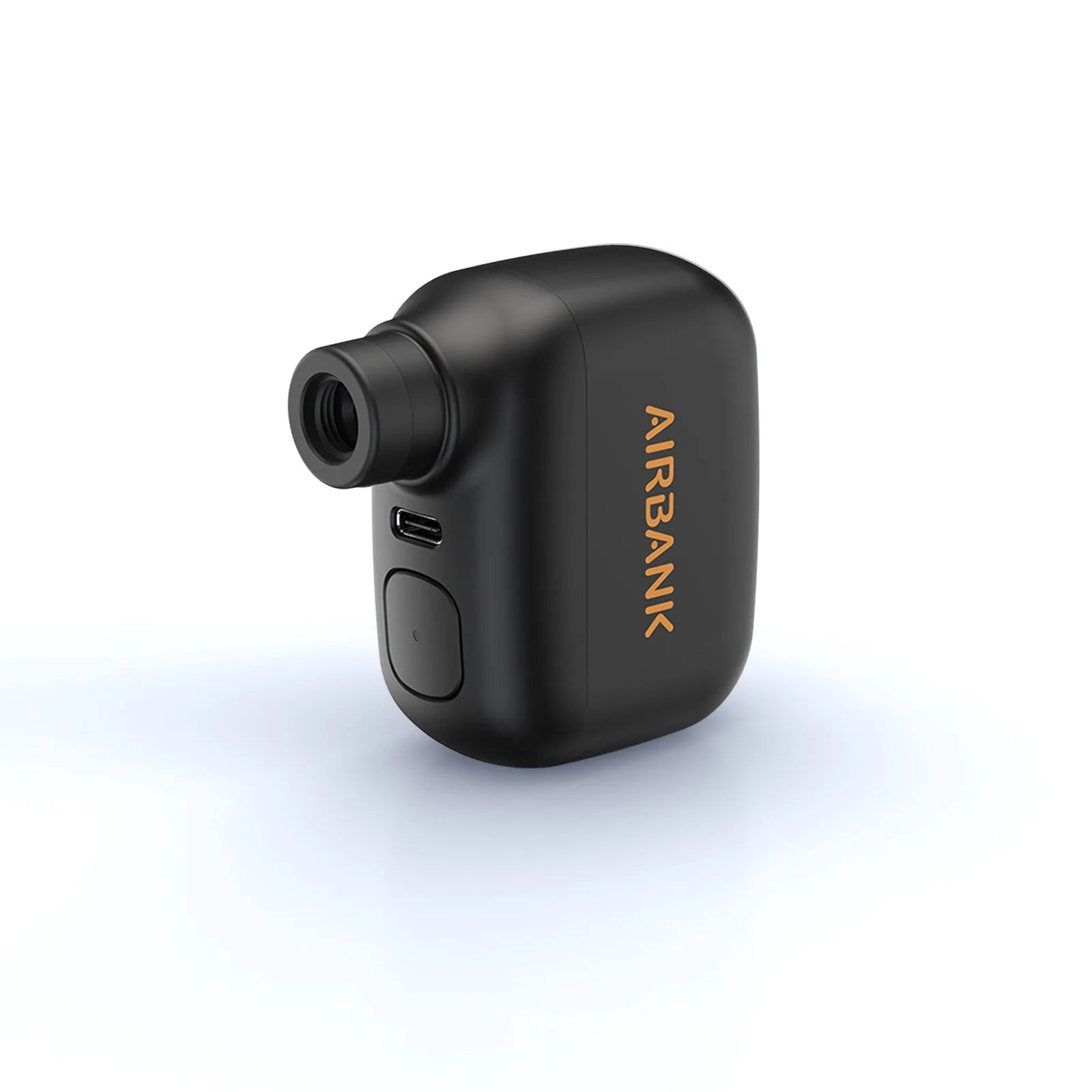 Black AS100 mini electric bicycle pump with USB cable and waterproof bag