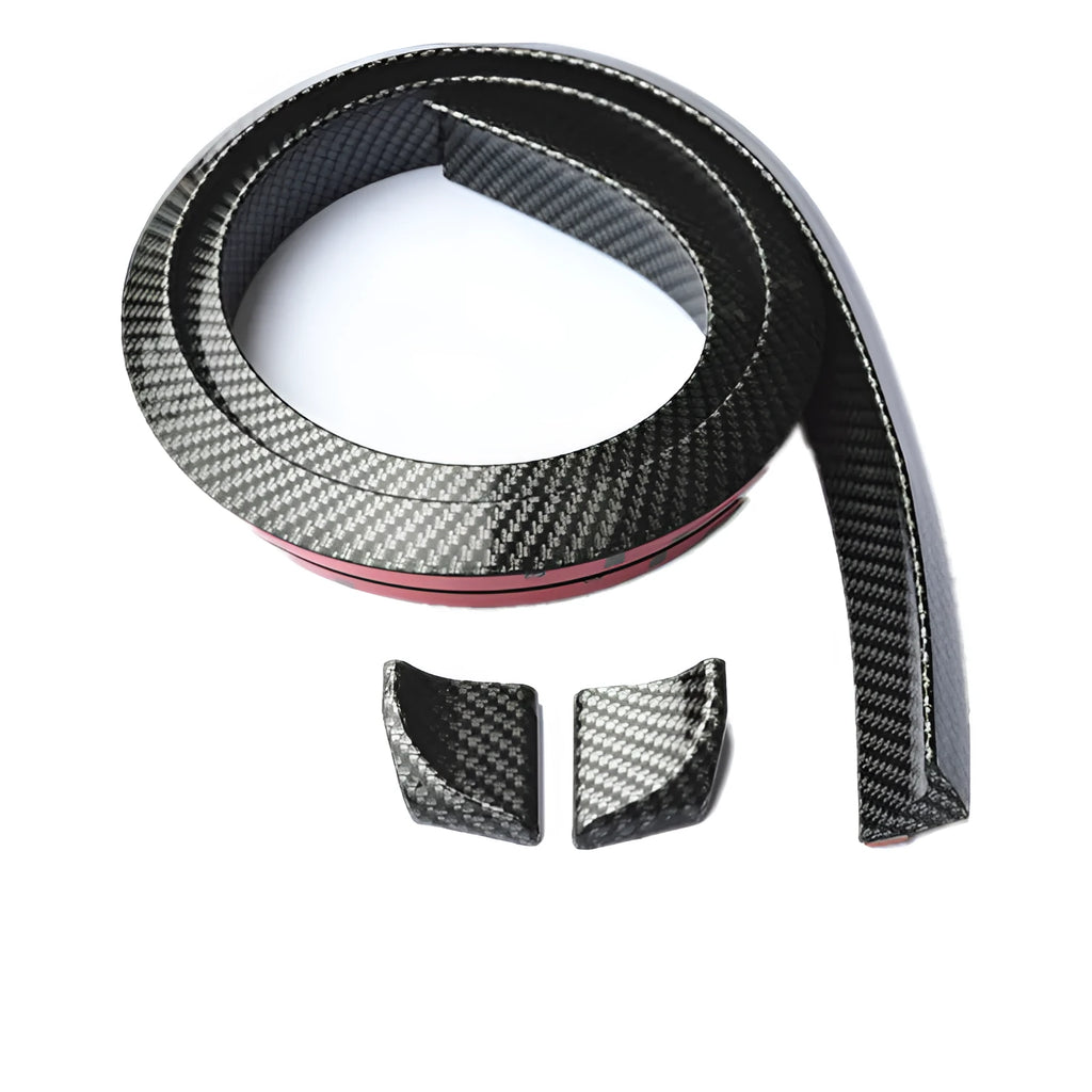 Black PU automobile tail decorative strip 3.2cm x 150cm self-adhesive trim for rear bumper or boot lid