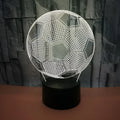 3D football night light showing seven colour options with acrylic design and ABS base