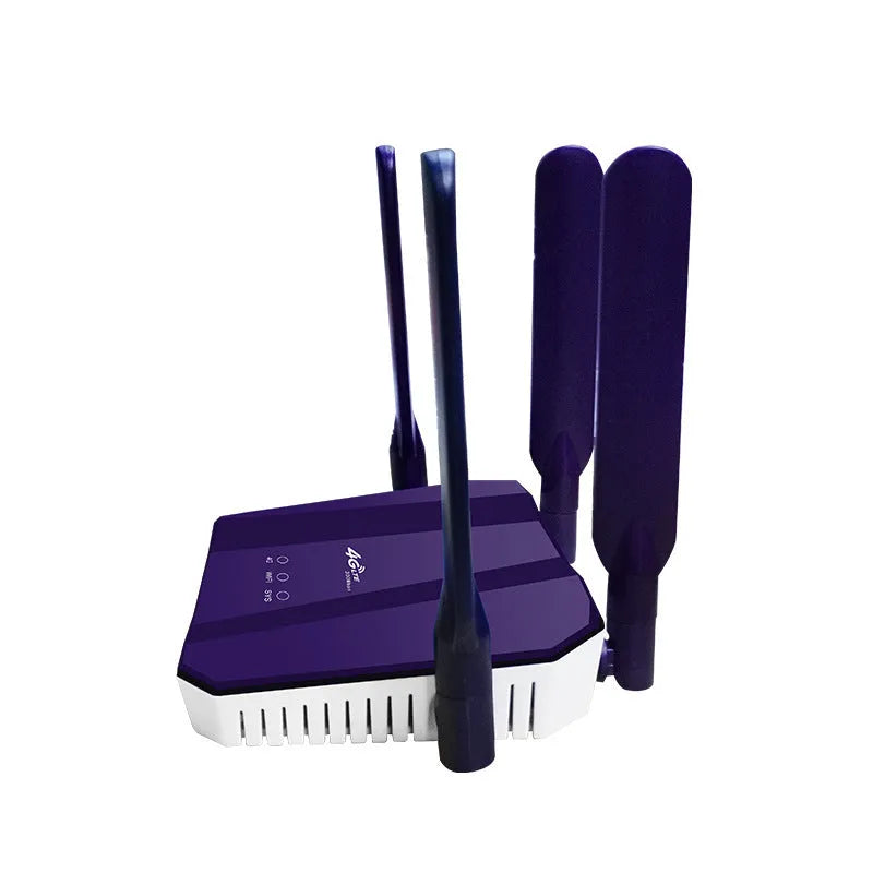 Blue 4G dual mode wireless router with four external antennas