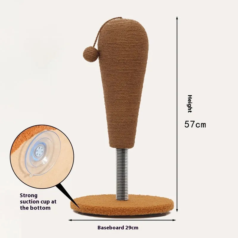 Large and small hemp rope cat scratching boards with cat grasping ball and tumbler patterns