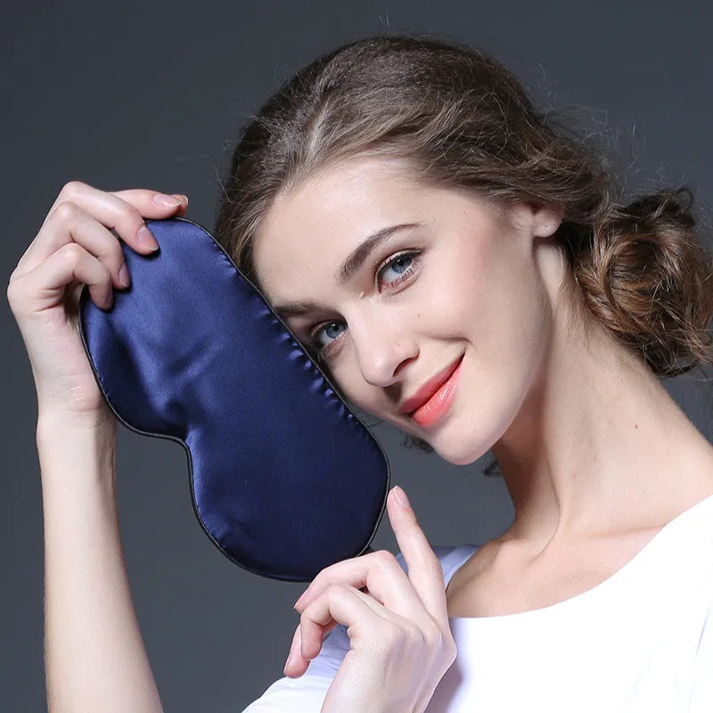 Double-sided mulberry silk eye mask with embroidery in various colours