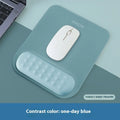 Ergonomic cloth silicone mouse pad with wrist strap in a choice of solid and gradient colours.