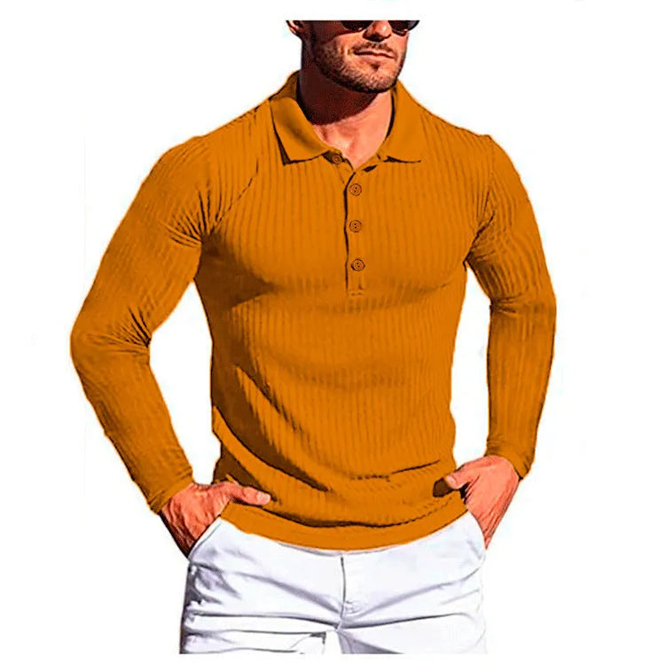 Men's loose fit striped short sleeve shirt in polyester knit fabric showing multiple colour options
