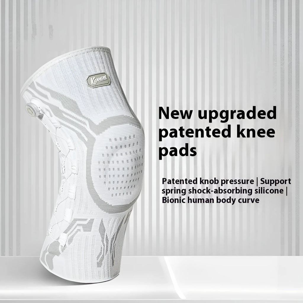 Grey-white left and right knee pads for sports protection in adult sizes M L XL