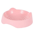 Blue ceramic dog slow feeder bowl with maze pattern for slowing eating pace