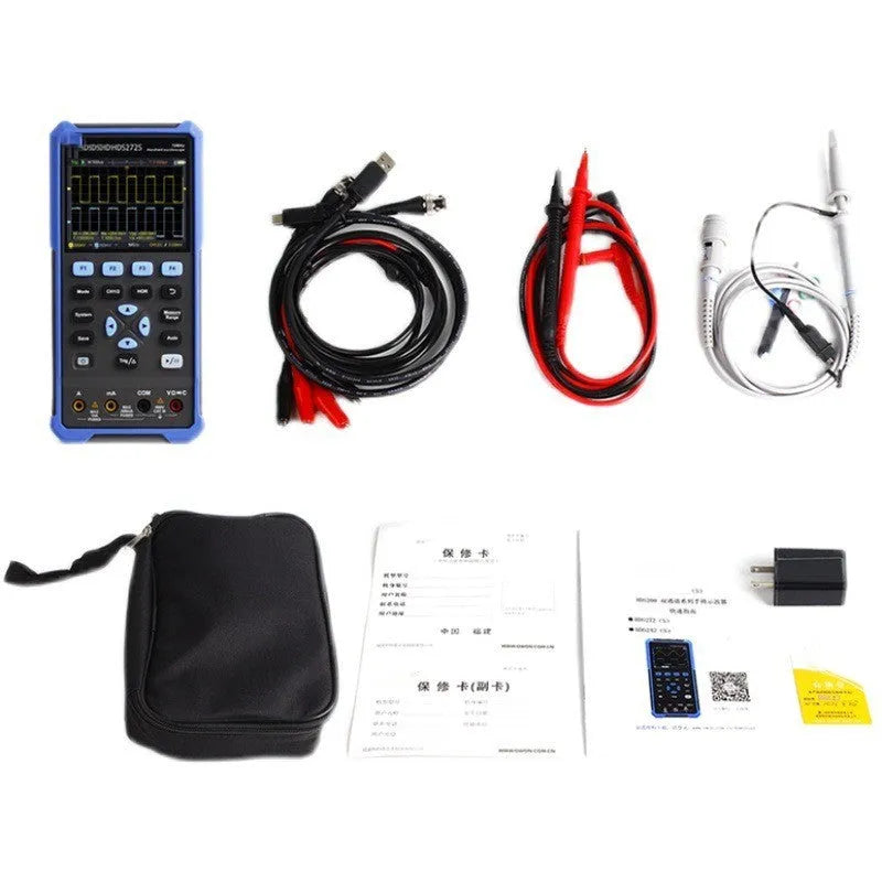 Owon HDS272 handheld digital oscilloscope with portable bag and BNC probe for automotive repair