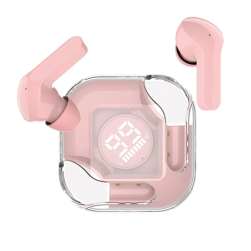 Transparent wireless Bluetooth headset with HIFI noise reduction in multiple colour options