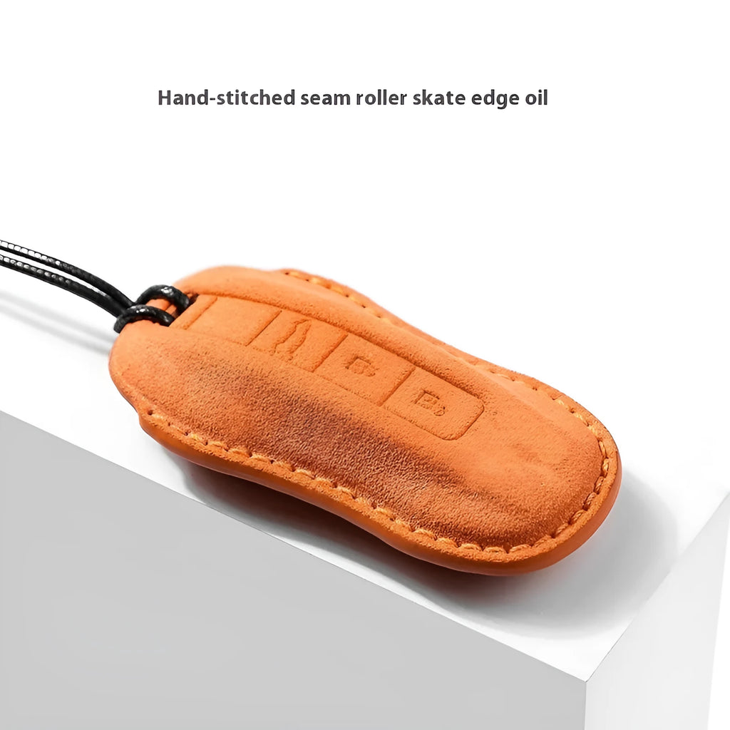 Suede car key cover for Porsche-style vehicle keys in multiple colour options