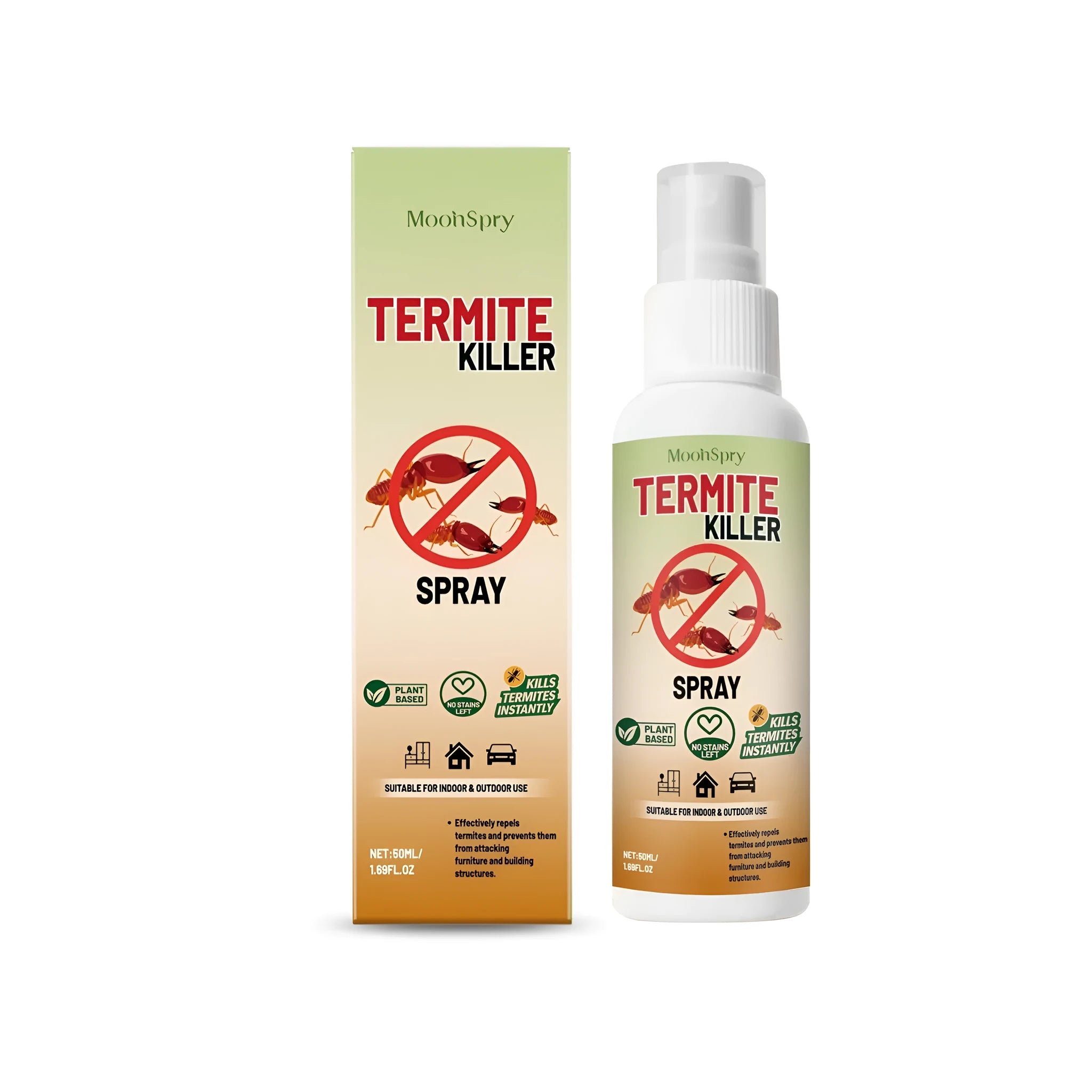 50ml termite killer ant repellent spray bottle with ingredients label