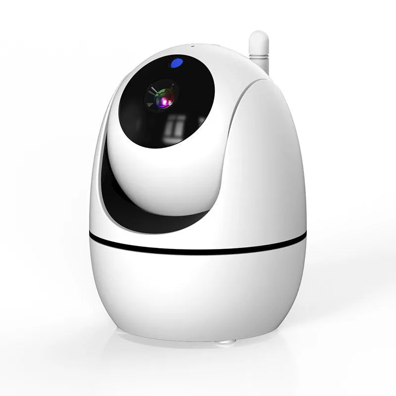 White HD wireless baby monitor with 5-inch screen showing nursery temperature display