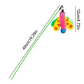 49cm cat wand toy with dragonfly bell attachment in colourful feathers for indoor cat play