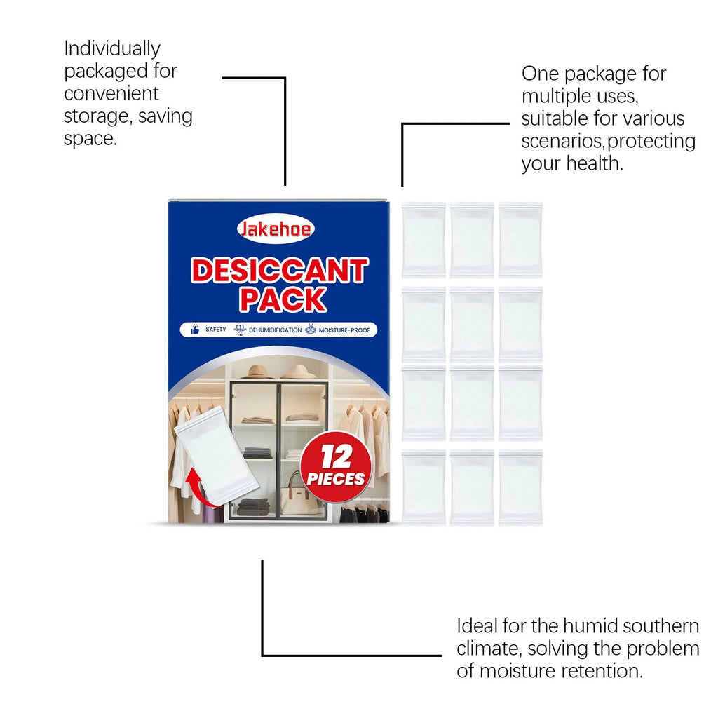 Pack of 12 calcium chloride household desiccant pieces for moisture absorption