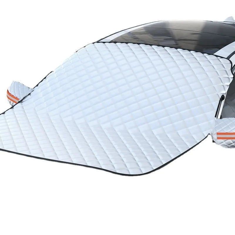 SUV winter car cover with aluminium foil material and five magnet fasteners for front windshield frost protection