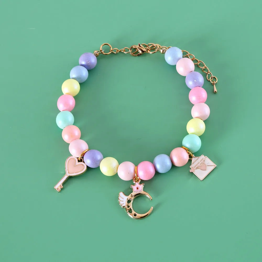 Colourful resin pet costume collar necklace bracelet set in macaron themes for birthday photography