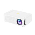 Portable mini projector in black or white colour with mobile phone connection cable