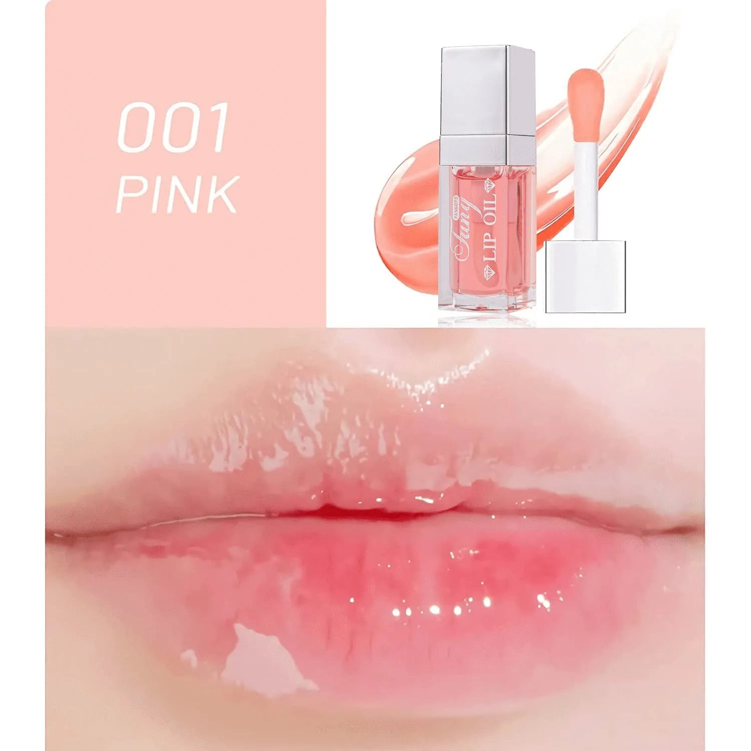 Mint lip gloss and lipstick set showing five bright colour options with lip essence oil