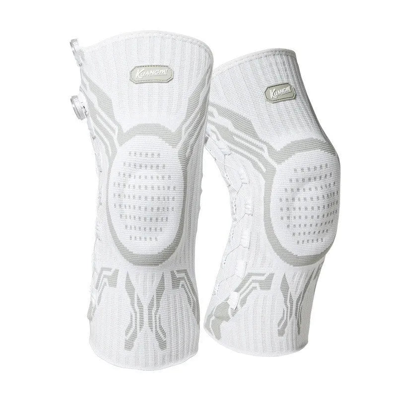 Grey-white left and right knee pads for sports protection in adult sizes M L XL