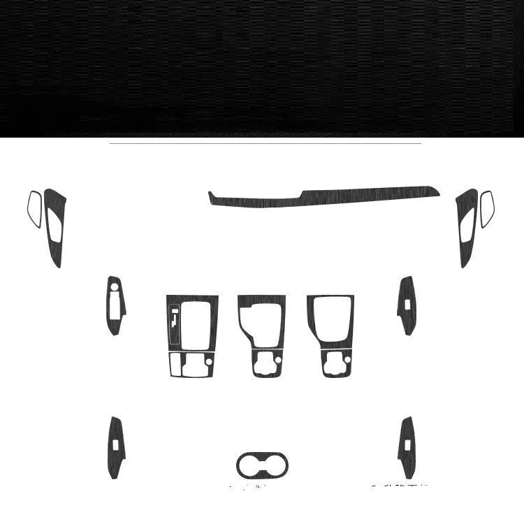 Car interior decorative film sticker set for centre console, instrument panel, and door handle modification