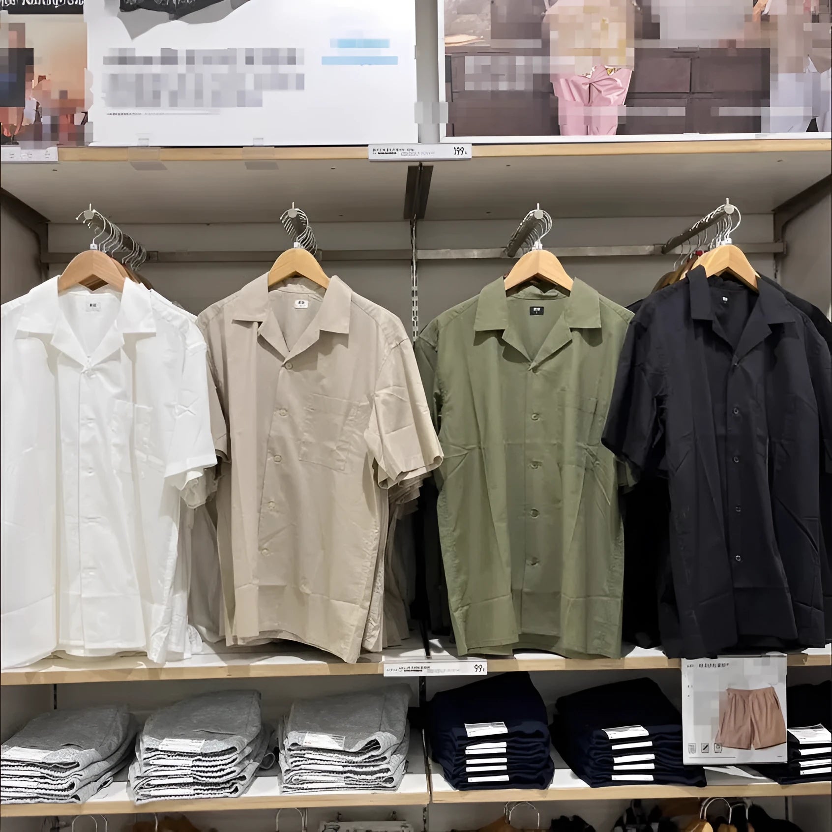 Men's beige modal cotton open collar casual shirt with regular sleeves on a hanger.