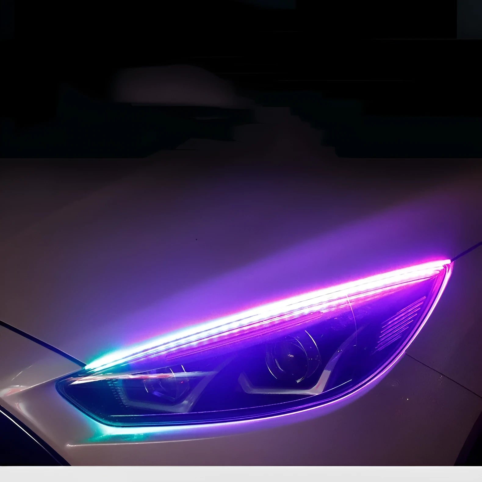 Remote control and LED daytime running light strip for General Motors cars with RGB colour options.