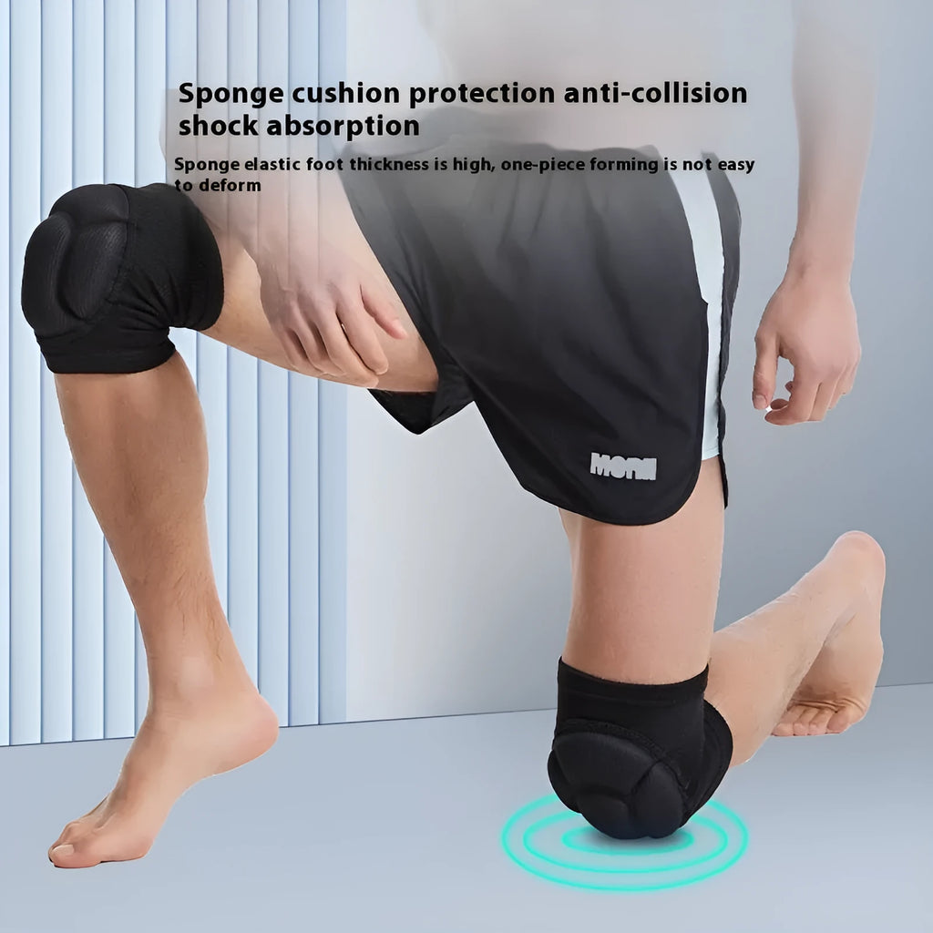 Black and blue thick sponge dance kneepads for volleyball and sports protection