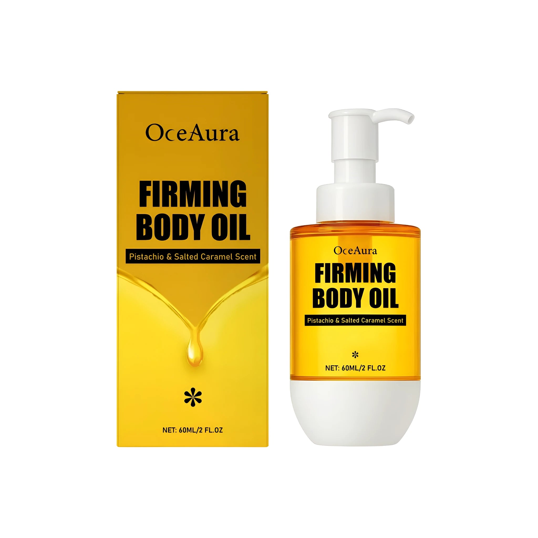60ml bottle of tightening and wrinkle resistant body oil with glycerin and vitamin E