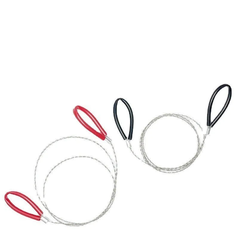 Black and red 600mm German stainless steel survival wire saw for camping