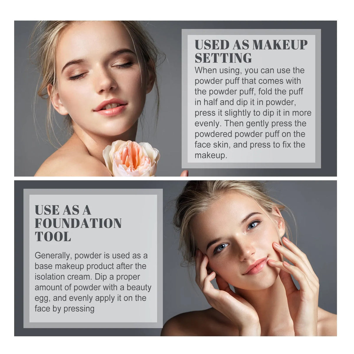 Finishing powder loose makeup 8g in classic ivory and beige shades