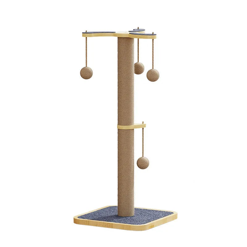 Windmill design cat climbing frame with scratch-resistant hanging ball toy