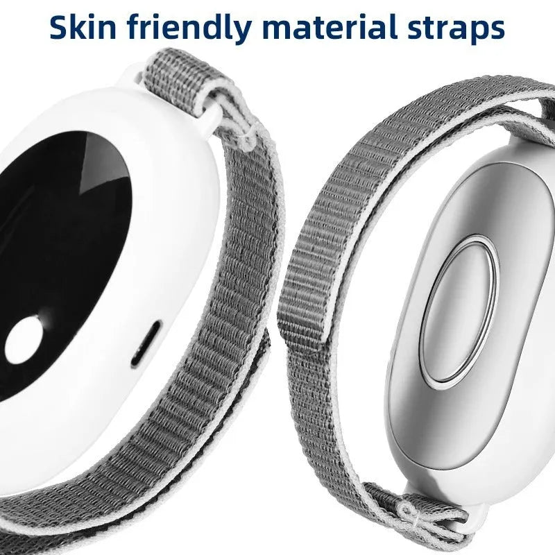 White sleep aid instrument with handheld remote control and USB charging cable