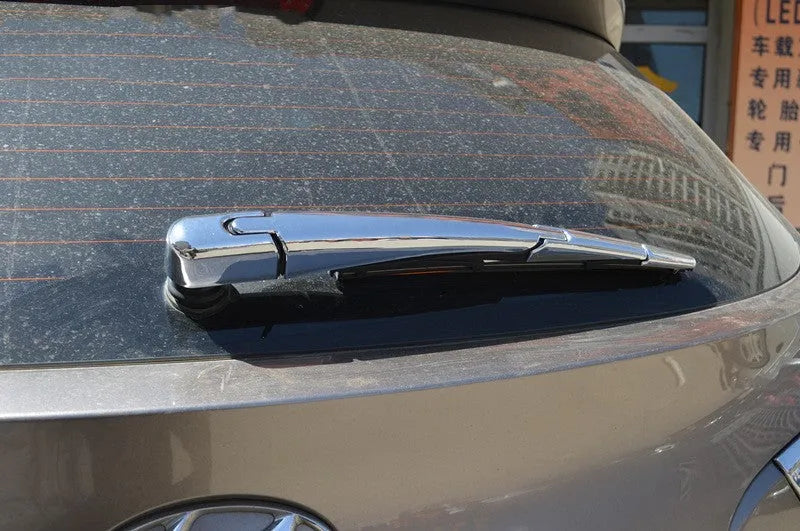 Set of four silvery ABS plastic rear wiper cover trims for a 2010 Hyundai vehicle